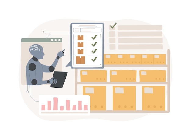 Illustration vectorielle du concept abstrait de gestion des stocks soutenu par AIB