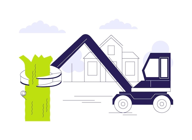Illustration vectorielle du concept abstrait de suppression d'arbres