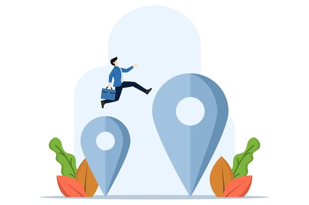 illustration vectorielle du concept de déménagement d'un bureau à une nouvelle adresse ou d'un déménagement dans un nouveau lieu