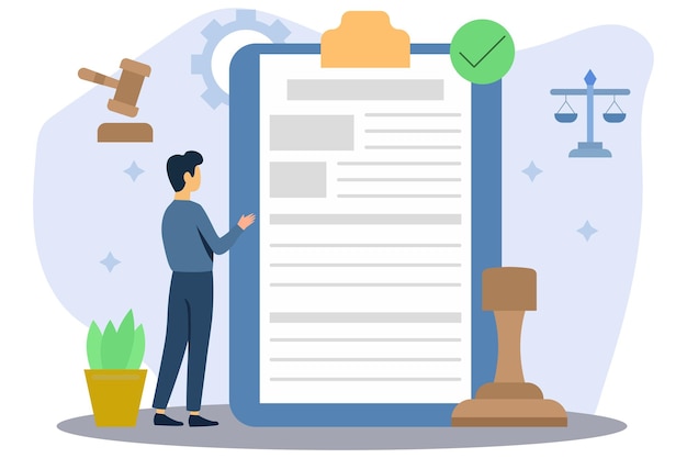 Illustration vectorielle du concept de documents juridiques