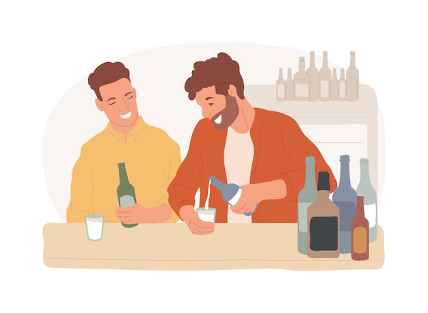Illustration vectorielle du concept isolé de la consommation d'alcool