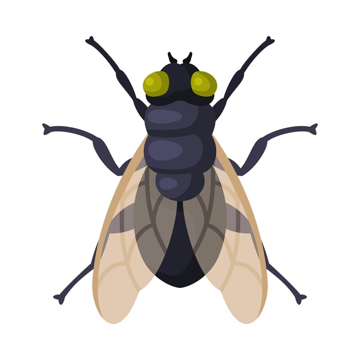 Vecteur illustration vectorielle du concept de lutte et d'extermination des insectes à mouches sur fond blanc