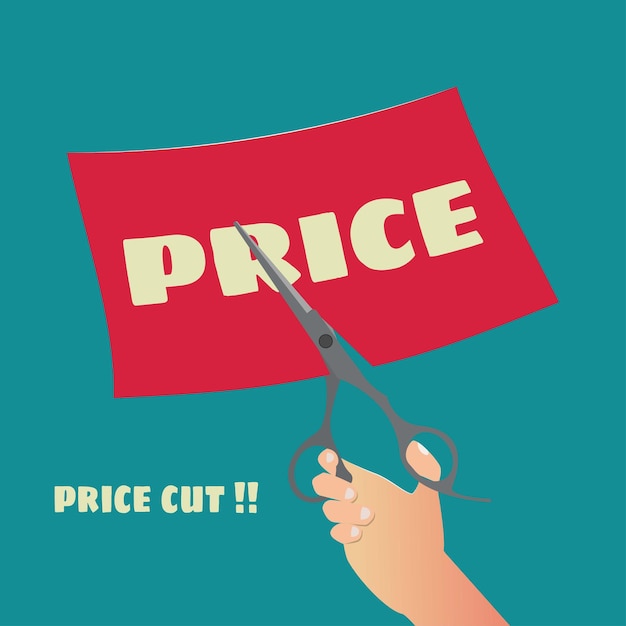 Illustration vectorielle du concept de réduction des prix