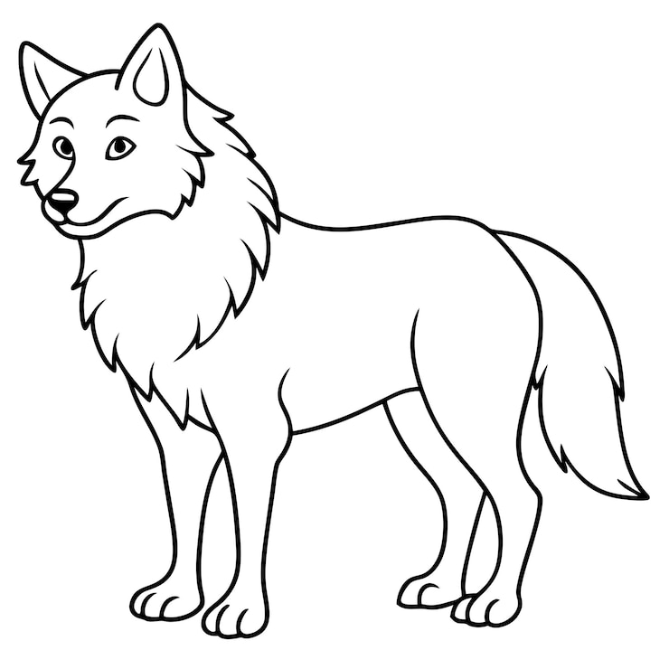Vecteur illustration vectorielle du contour du loup