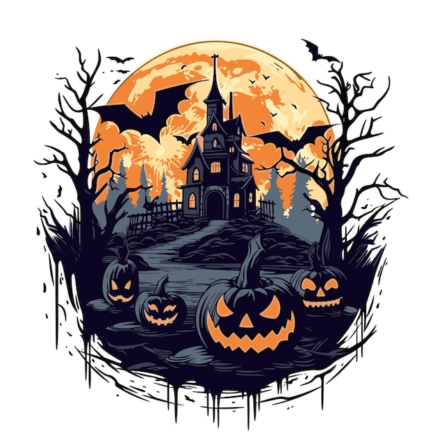 Illustration vectorielle du contour d'Halloween