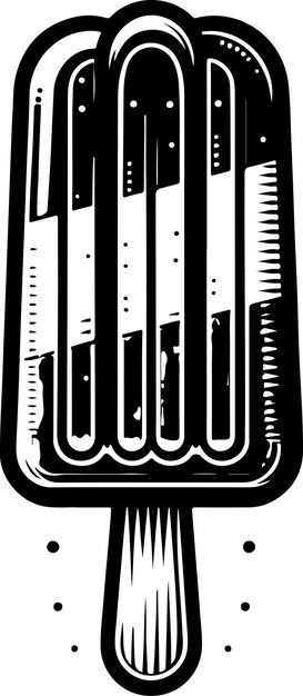 Illustration Vectorielle Du Contour Noir De La Crème Glacée