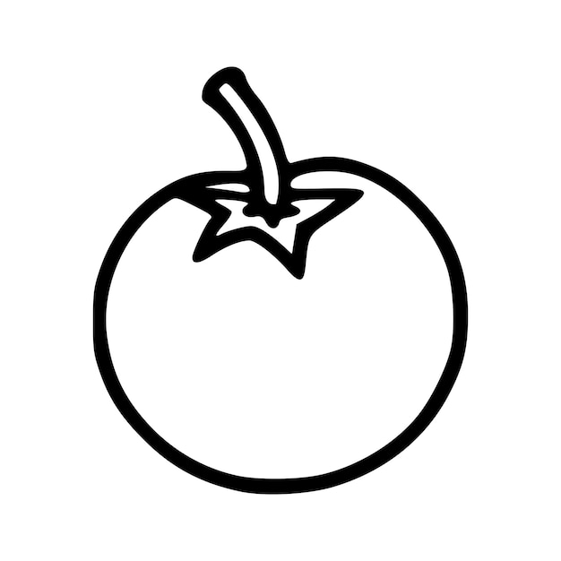 L'illustration vectorielle du contour noir de tomate