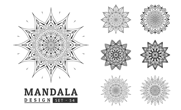 Vecteur illustration vectorielle du décor d'arrière-plan du mandala de fleurs