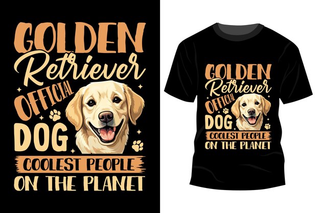 Vecteur illustration vectorielle du design du t-shirt du golden retriever