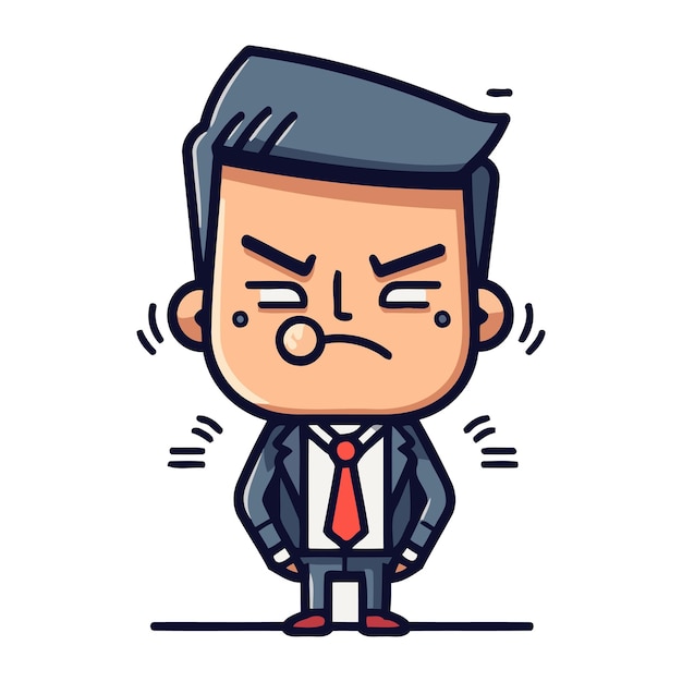 L'illustration Vectorielle Du Dessin Animé Angry Businessman