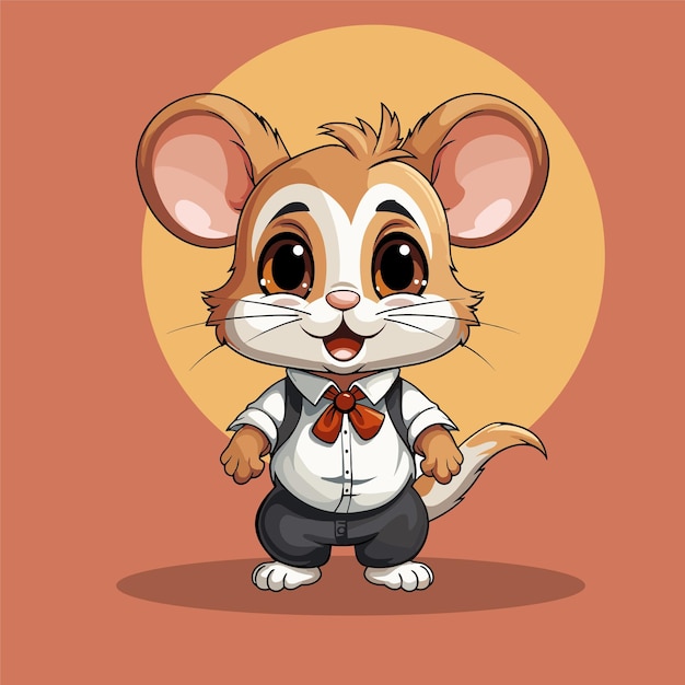 Vecteur illustration vectorielle du dessin animé de la petite souris mignonne