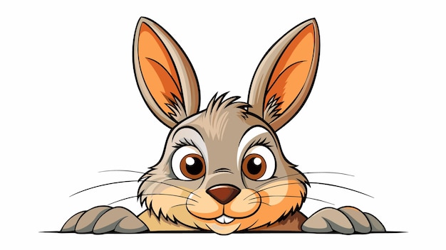 Vecteur illustration vectorielle du dessin animé the hare peering