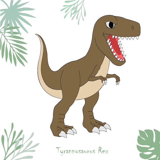 Vecteur illustration vectorielle du dinosaure tynannosaurus rex isolé sur fond blanc