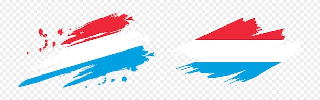 Illustration vectorielle du drapeau du Luxembourg en effet de coup de pinceau sur fond transparent