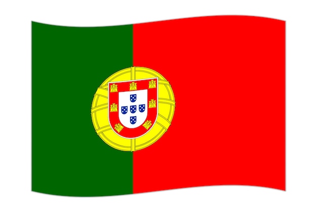 Vecteur illustration vectorielle du drapeau du portugal agitant le pays