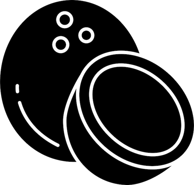 Illustration vectorielle du glyphe solide de noix de coco