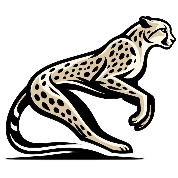 Illustration vectorielle du guépard sauvage en cours d'exécution