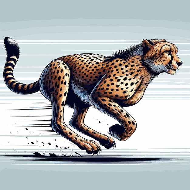 Vecteur illustration vectorielle du guépard sauvage en cours d'exécution