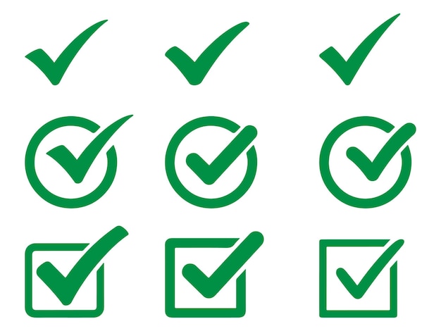 Illustration vectorielle du jeu d'icônes de contrôle vert
