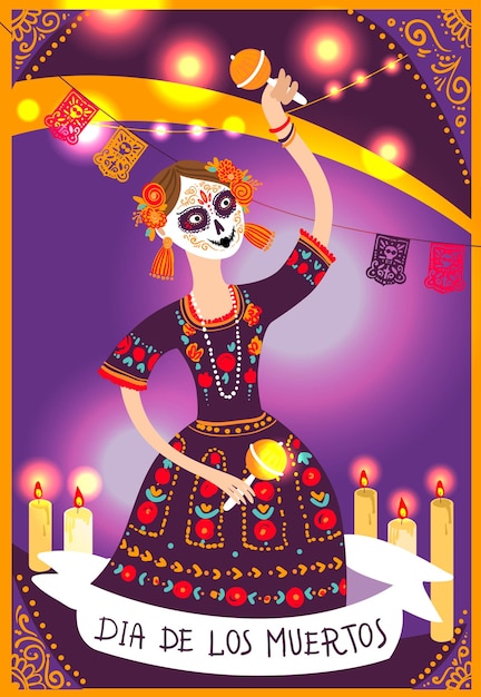 Illustration Vectorielle Du Jour Des Morts Dia De Los Muertos