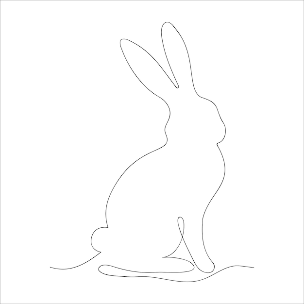 Illustration vectorielle du lapin de Pâques en ligne continue