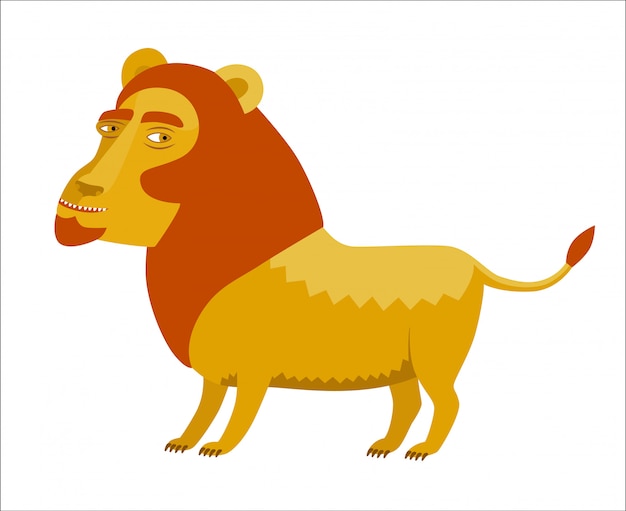 Une Illustration Vectorielle Du Lion à La Crinière Rouge