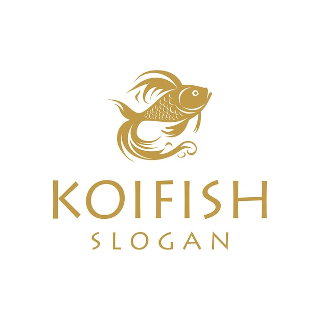 Vecteur illustration vectorielle du logo aquatique du poisson koi