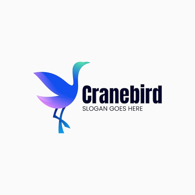 Vecteur illustration vectorielle du logo crane gradient style coloré