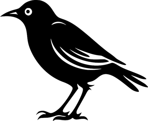 Vecteur l'illustration vectorielle du logo crow minimalist et flat