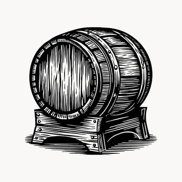 Vecteur illustration vectorielle du logo du baril de bière en bois