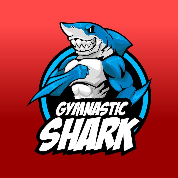 Vecteur illustration vectorielle du logo gym shark mascot