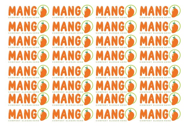 Illustration Vectorielle Du Logo Mangue Fruits Frais Cultivés Dans Le Jardin Orange Est Doux Et Frais