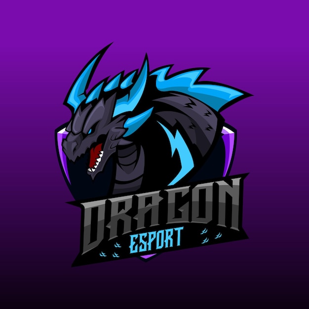 Vecteur l'illustration vectorielle du logo de la mascotte de dragon sport