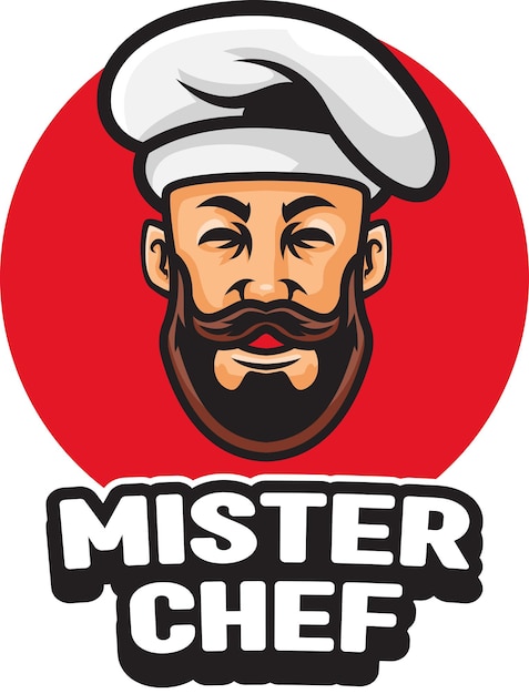 Vecteur illustration vectorielle du logo de la mascotte du chef avec un stock de qualité supérieure