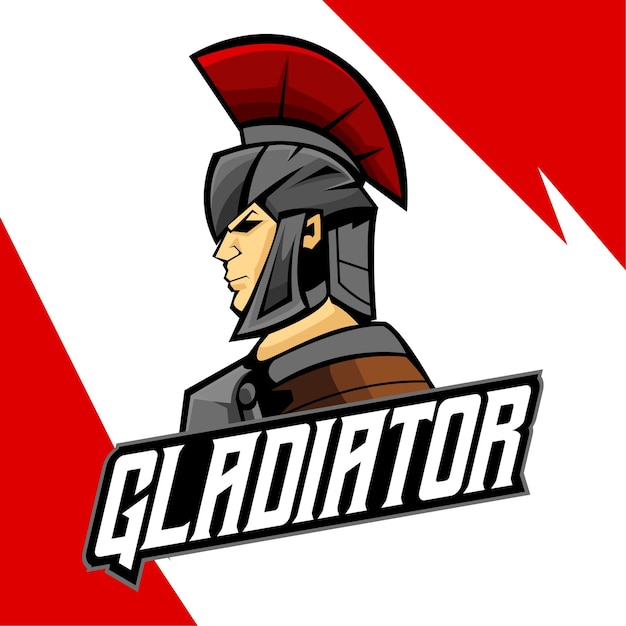 Vecteur illustration vectorielle du logo de la mascotte du guerrier gladiateur