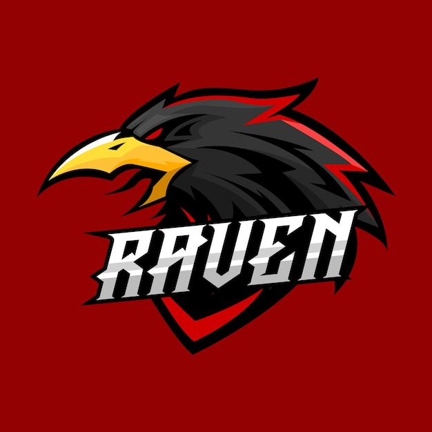 Vecteur l'illustration vectorielle du logo de la mascotte du raven esport