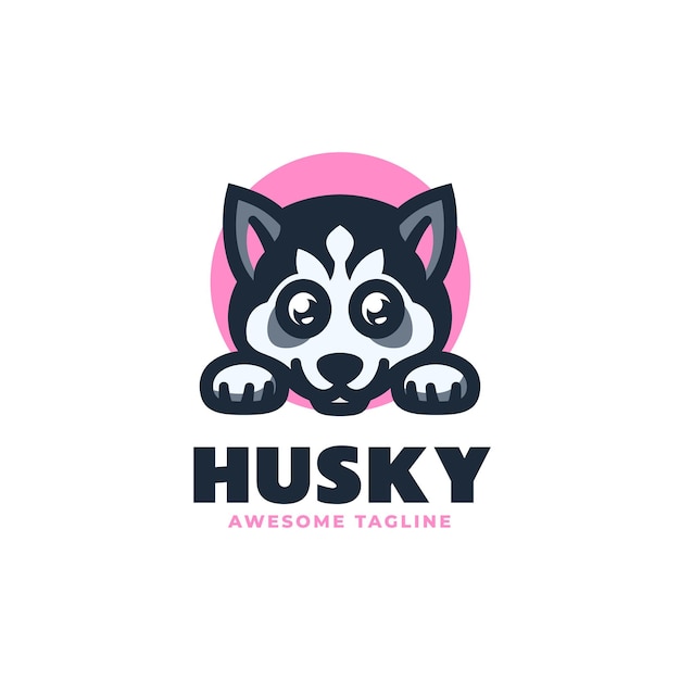 Vecteur illustration vectorielle du logo mascotte husky style de dessin animé