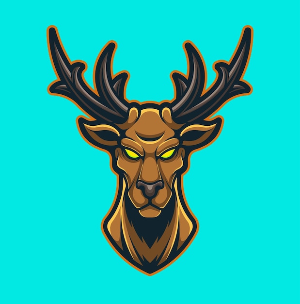 Vecteur illustration vectorielle du logo de mascotte de tête de cerf pour le sport et l'esport isolé