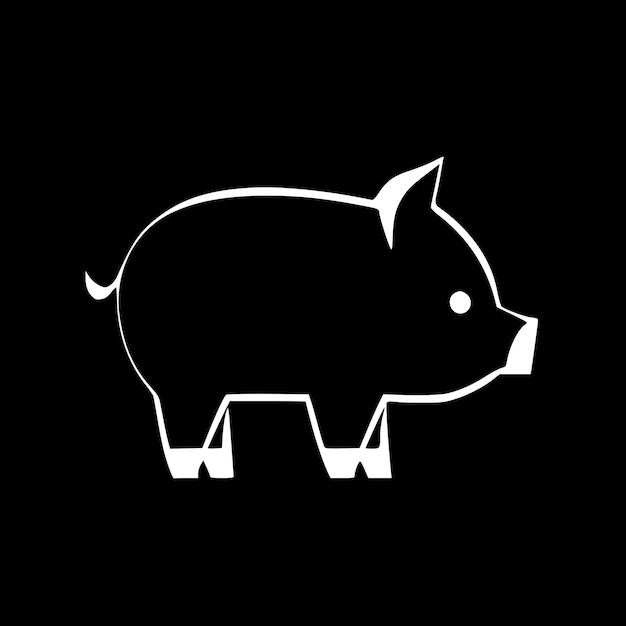 Vecteur illustration vectorielle du logo minimaliste et plat du cochon