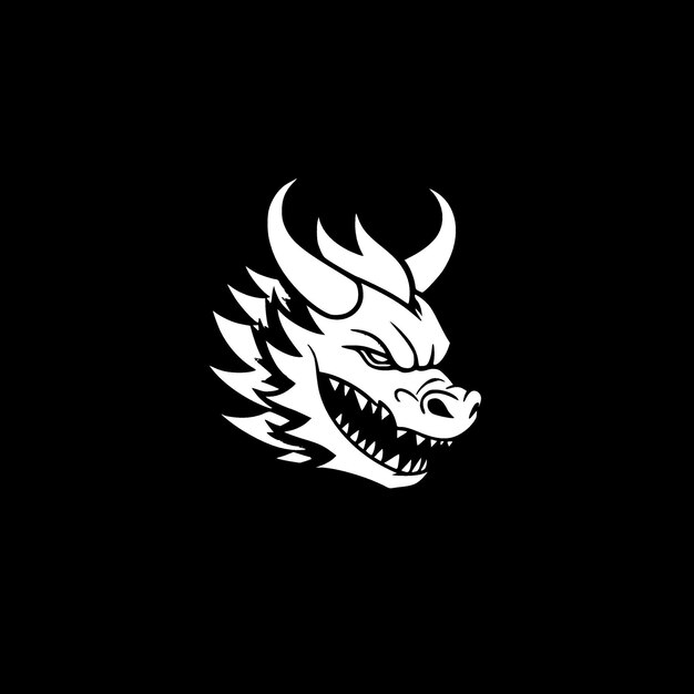 Vecteur illustration vectorielle du logo minimaliste et plat du dragon