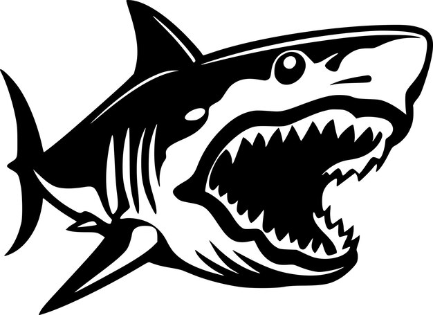 Illustration vectorielle du logo minimaliste et plat du requin