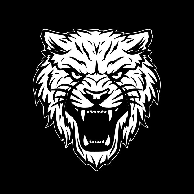 Vecteur illustration vectorielle du logo minimaliste et plat du tigre