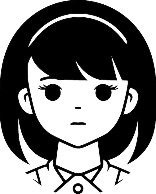 Illustration vectorielle du logo minimaliste et plat de la fille