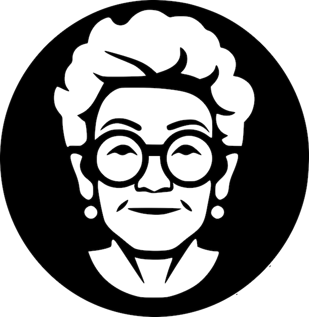 Vecteur illustration vectorielle du logo minimaliste et plat de grand-mère