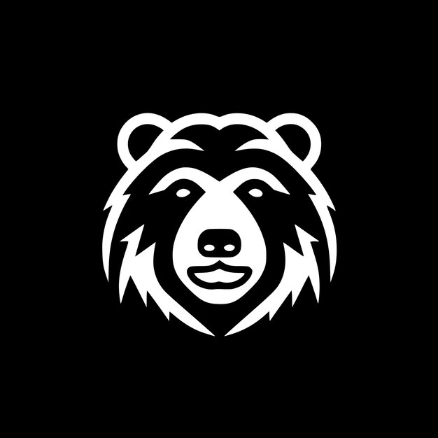 Vecteur illustration vectorielle du logo minimaliste et plat de l'ours