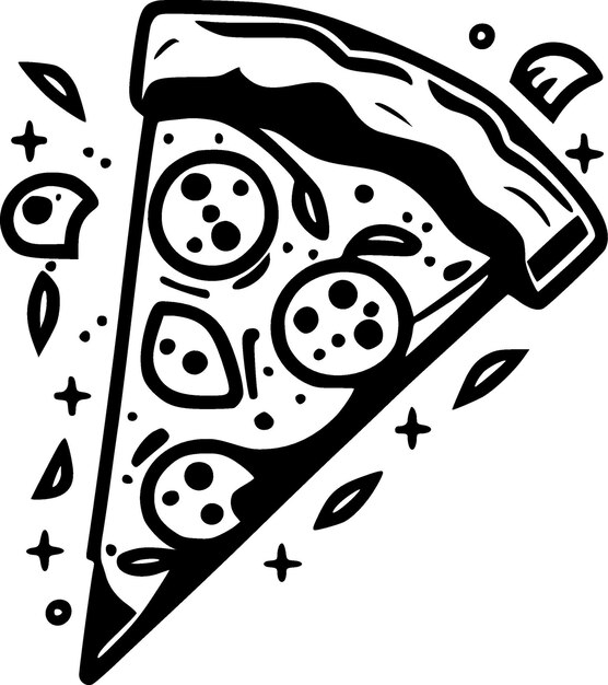 Vecteur illustration vectorielle du logo minimaliste et plat de la pizza