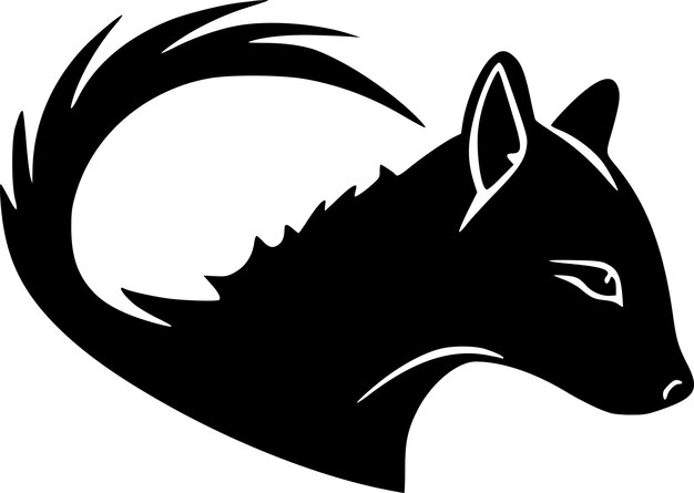 Illustration vectorielle du logo minimaliste et plat de Skunk