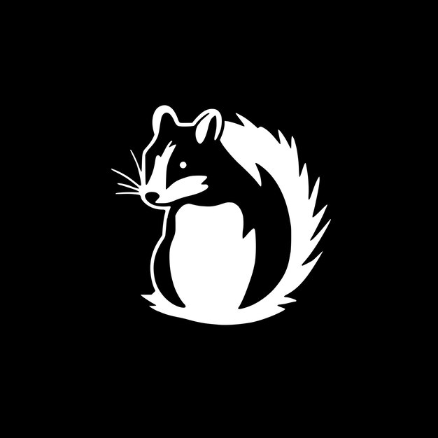 Vecteur illustration vectorielle du logo minimaliste et plat de skunk