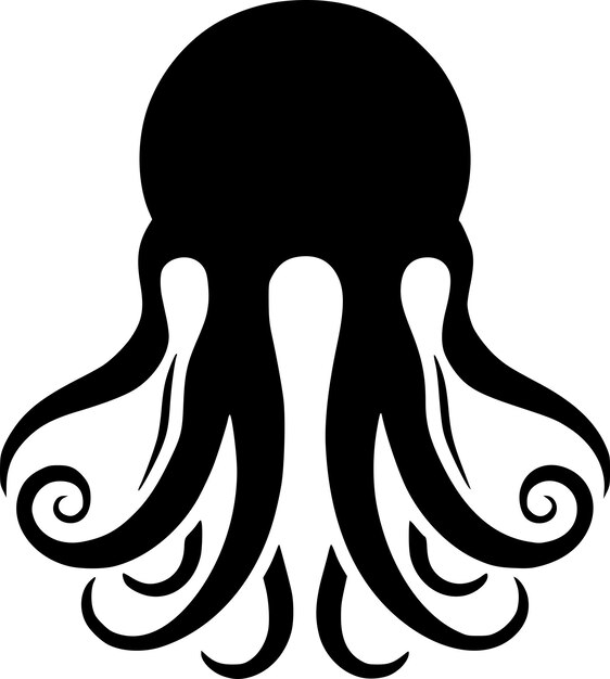 Vecteur l'illustration vectorielle du logo minimaliste et plat des tentacules de pieuvre