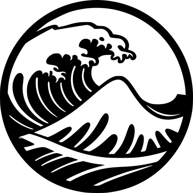 Vecteur illustration vectorielle du logo minimaliste et plat des vagues